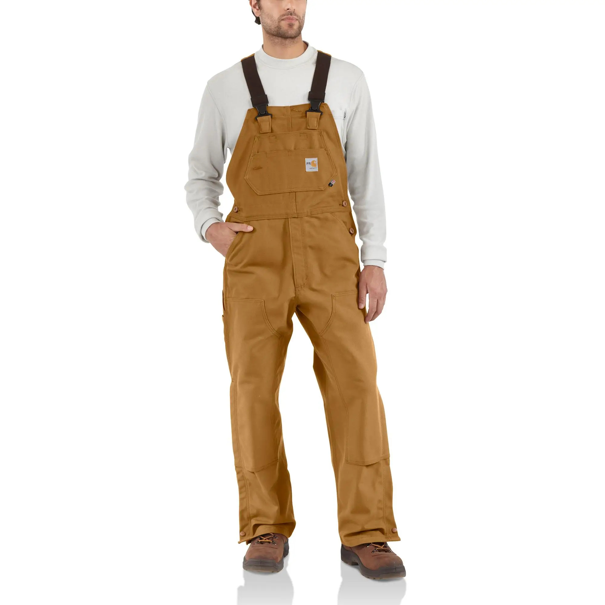 Carhartt FR Duck Bib Overall - Brown from Columbia Safety